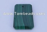 NGP703 20*30mm trapezoid natural malachite gemstone pendant