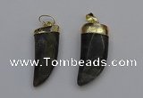 NGP7038 12*35mm - 14*40mm horn labradorite pendants wholesale