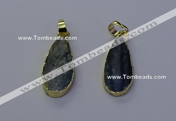 NGP7046 12*25mm - 13*28mm flat teardrop blue kyanite pendants