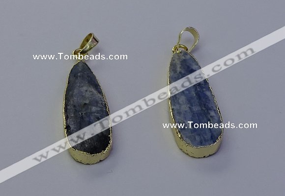 NGP7047 13*35mm - 14*40mm flat teardrop blue kyanite pendants