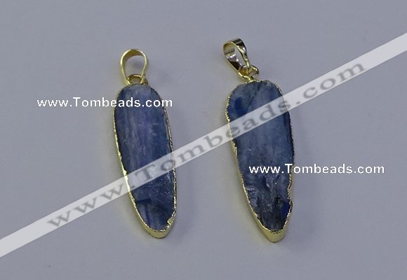 NGP7049 13*35mm - 14*40mm flat teardrop blue kyanite pendants