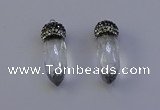 NGP7055 12*30mm - 15*35mm faceted bullet white crystal pendants