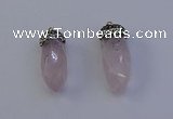 NGP7056 12*30mm - 15*35mm faceted bullet rose quartz pendants