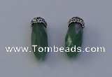 NGP7064 12*30mm - 15*35mm faceted bullet green aventurine pendants