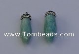 NGP7065 12*30mm - 15*35mm faceted bullet amazonite pendants