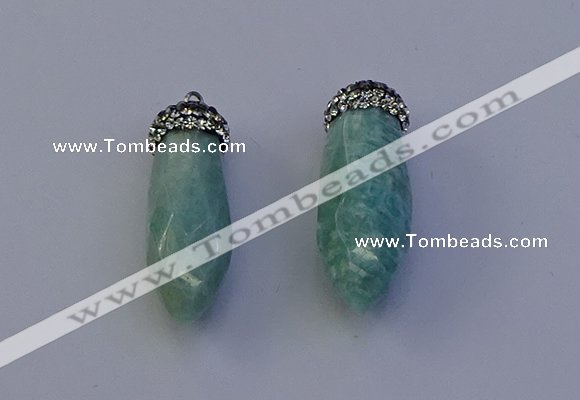 NGP7065 12*30mm - 15*35mm faceted bullet amazonite pendants