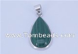 NGP710 14*37mm teardrop natural malachite with sterling silver pendant