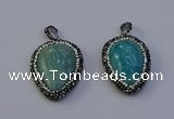 NGP7100 25*30mm - 28*35mm flat teardrop amazonite pendants