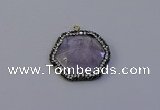 NGP7112 30*30mm hexagon light amethyst pendants wholesale