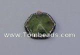 NGP7117 30*30mm hexagon green qutilated quartz pendants wholesale