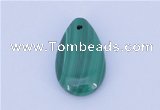 NGP714 12*20mm flat teardrop natural malachite gemstone pendant