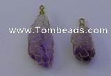 NGP7147 20*40mm - 30*45mm faceted nuggets amethyst pendants