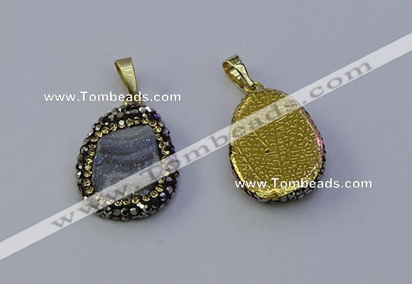 NGP7151 20*25mm freeform druzy agate pendants wholesale