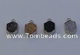 NGP7159 12*15mm plated druzy agate pendants wholesale