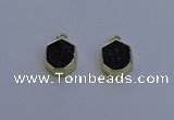 NGP7164 12*15mm plated druzy agate pendants wholesale