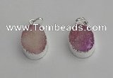 NGP7187 15*20mm oval druzy quartz pendants wholesale