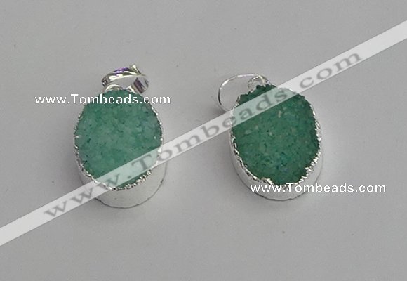 NGP7189 15*20mm oval druzy quartz pendants wholesale