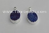 NGP7190 15*20mm oval druzy quartz pendants wholesale