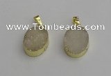 NGP7195 15*20mm oval druzy quartz pendants wholesale