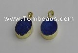 NGP7201 15*20mm oval druzy quartz pendants wholesale