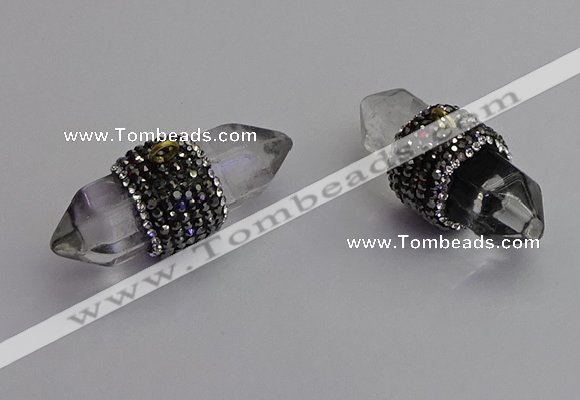 NGP7205 15*40mm sticks white crystal pendants wholesale