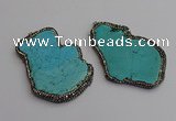 NGP7222 30*50mm - 40*60mm freeform turquoise gemstone pendants