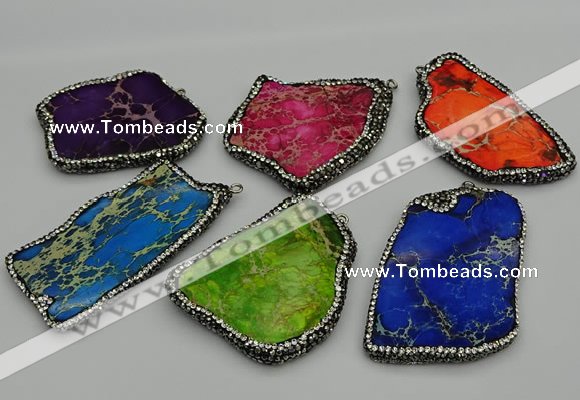 NGP7231 30*50mm - 40*60mm freeform sea sediment jasper pendants