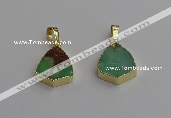 NGP7240 15*20mm australia chrysoprase pendants wholesale