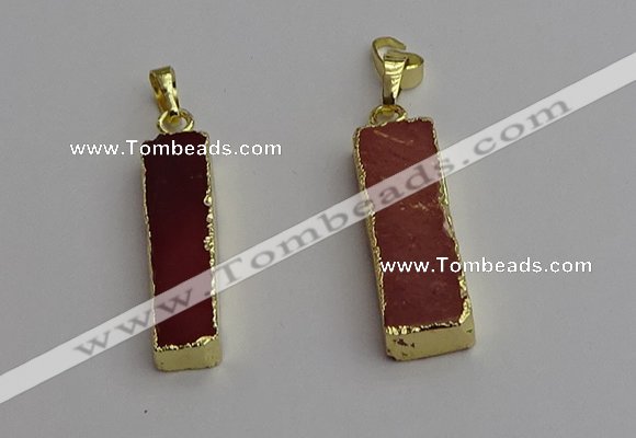 NGP7242 15*28mm rectangle mookaite gemstone pendants wholesale