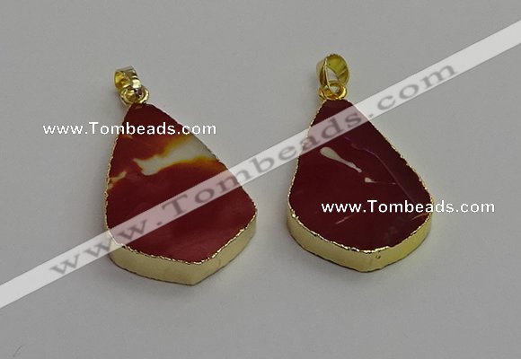 NGP7247 22*35mm flat teardrop mookaite gemstone pendants