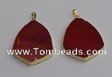 NGP7248 38*50mm flat teardrop mookaite gemstone pendants