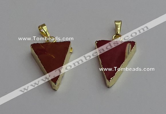 NGP7250 18*25mm triangle mookaite gemstone pendants