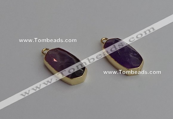 NGP7260 13*25mm faceted freeform amethyst pendants wholesale