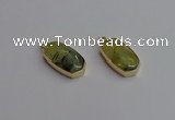 NGP7263 13*25mm faceted freeform green rutilated quartz pendants