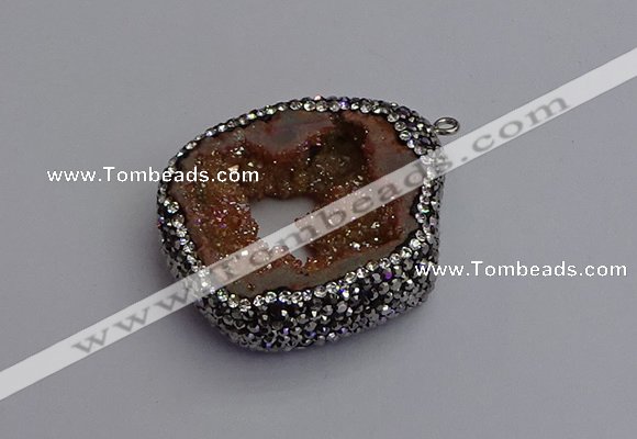 NGP7284 25*35mm - 35*40mm freeform plated druzy agate pendants