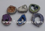 NGP7290 25*35mm - 35*40mm freeform plated druzy agate pendants