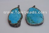 NGP7362 40*60mm - 55*75mm freeform turquoise pendants