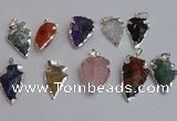 NGP7366 15*20mm - 22*40mm arrowhead mixed gemstone pendants