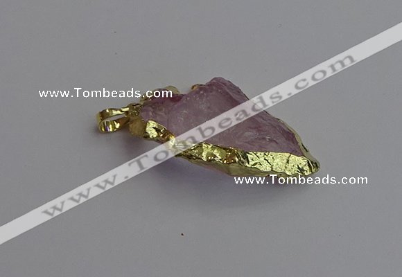 NGP7401 22*30mm - 25*40mm arrowhead plated druzy quartz pendants