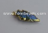 NGP7404 22*30mm - 25*40mm arrowhead plated druzy quartz pendants