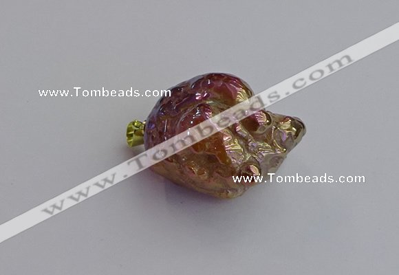 NGP7418 25*35mm - 35*40mm nuggets plated agate pendants