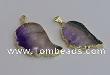 NGP7435 25*45mm - 30*50mm freeform druzy amethyst pendants