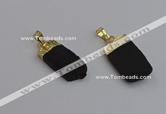 NGP7437 12*30mm - 15*35mm freeform black obsidian pendants