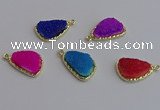 NGP7439 15*20mm freeform druzy quartz pendants wholesale