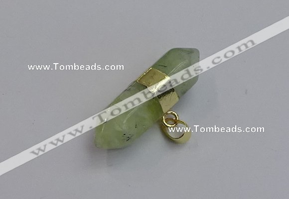 NGP7446 12*45mm sticks green rutilated quartz pendants wholesale