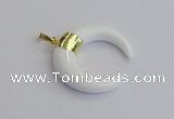 NGP7515 35*38mm horn white porcelain pendants wholesale