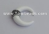 NGP7525 35*38mm horn white porcelain pendants wholesale