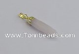 NGP7542 8*40mm sticks rose quartz pendants wholesale