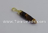 NGP7546 8*40mm sticks yellow tiger eye pendants wholesale