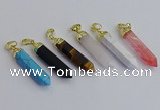 NGP7550 8*40mm sticks mixed gemstone pendants wholesale